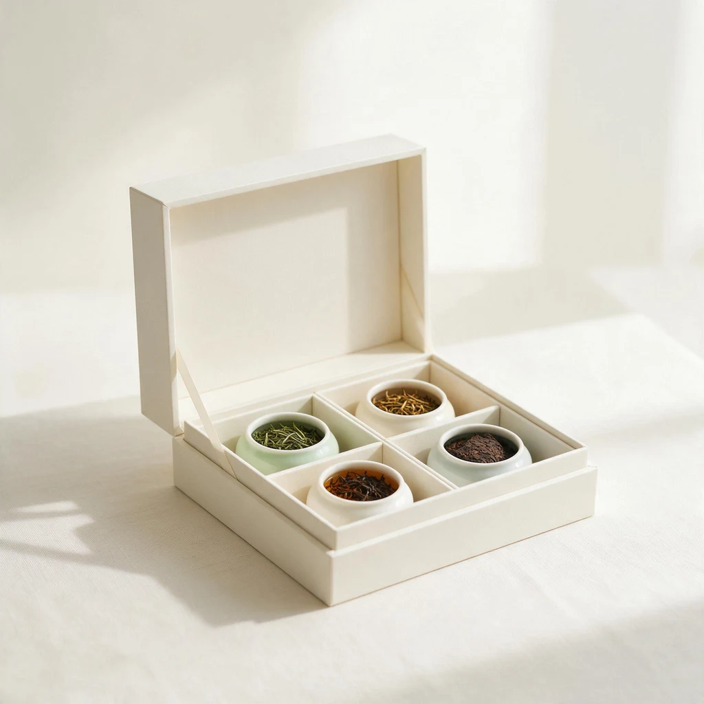 Business Tea Gift Set — Four Signature Chinese Teas in a Wooden Box